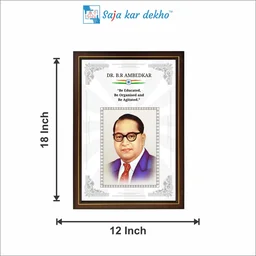 SAJA KAR DEKHO Dr. B.R. Ambedkar Motivational Thought High Quality Weather Resistant HD Wall Frame | 18 x 12 inch | - 18 X 12 INCH