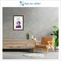 SAJA KAR DEKHO Indira Gandhi Motivational Thought High Quality Weather Resistant HD Wall Frame | 18 x 12 inch | - 18 X 12 INCH
