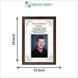 saja kar dekho Mark Zuckerberg Motivational Thought High Quality Weather Resistant HD Wall Frame | 18 x 12 inch | - 18 x 12 INCH