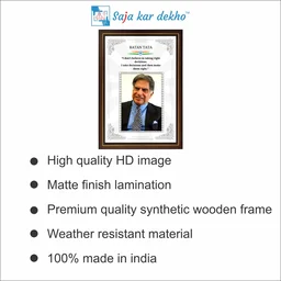 SAJA KAR DEKHO Ratan Tata Motivational Thought High Quality Weather Resistant HD Wall Frame | 18 x 12 inch | - 18 X 12 inch