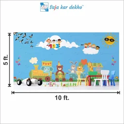 Saja kar dekho Wall Handing Wallpaper For Pre School | Picture High Quality Weather Resistant HD Wall Paper | 5 x 10 ft | - 5 x 10 ft