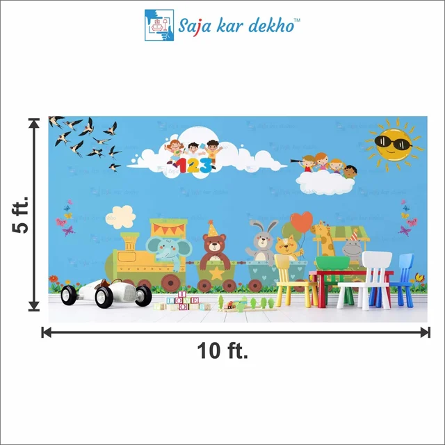 Saja kar dekho Wall Handing Wallpaper For Pre School | Picture High Quality Weather Resistant HD Wall Paper | 5 x 10 ft | - 5 x 10 ft