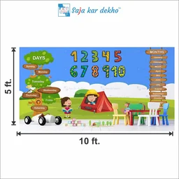 Saja kar dekho Wall Handing Wallpaper For Pre School | Picture High Quality Weather Resistant HD Wall Paper | 5 x 10 ft | - 5 x 10 ft