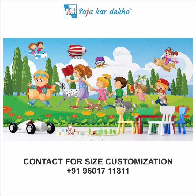 Wall Handing Wallpaper For Pre School | Picture High Quality Weather Resistant HD Wall Paper | 5 x 10 ft |