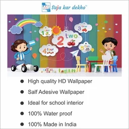 Saja kar dekho Wall Handing Wallpaper For Pre School | Picture High Quality Weather Resistant HD Wall Paper | 5 x 10 ft | - 5 x 10 ft