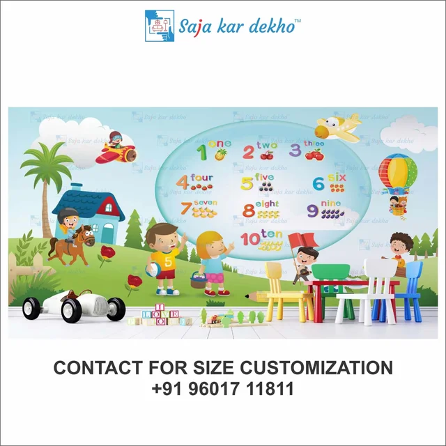 Wall Handing Wallpaper For Pre School | Picture High Quality Weather Resistant HD Wall Paper | 5 x 10 ft |