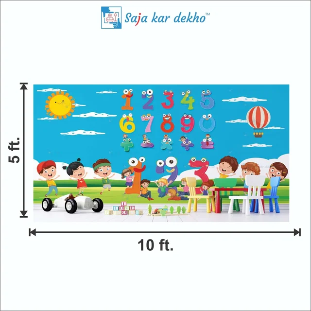 Saja kar dekho Wall Handing Wallpaper For Pre School | Picture High Quality Weather Resistant HD Wall Paper | 5 x 10 ft | - 5 x 10 ft