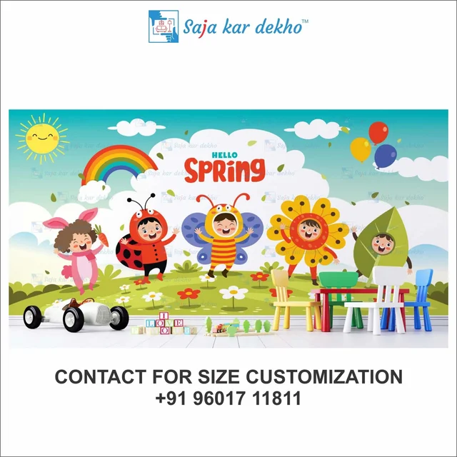 Saja kar dekho Wall Handing Wallpaper For Pre School | Picture High Quality Weather Resistant HD Wall Paper | 5 x 10 ft | - 5 x 10 ft
