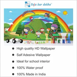 Saja kar dekho Wall Handing Wallpaper For Pre School | Picture High Quality Weather Resistant HD Wall Paper | 5 x 10 ft | - 5 x 10 ft
