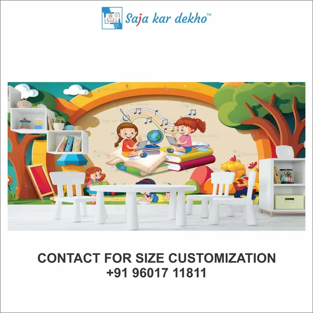 Wall Handing Wallpaper For Pre School | Picture High Quality Weather Resistant HD Wall Paper | 5 x 10 ft |