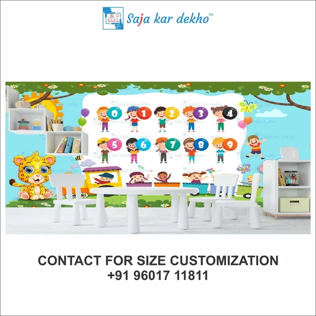 Saja kar dekho Wall Handing Wallpaper For Pre School | Picture High Quality Weather Resistant HD Wall Paper | 5 x 10 ft | - 5 x 10 ft
