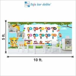 Saja kar dekho Wall Handing Wallpaper For Pre School | Picture High Quality Weather Resistant HD Wall Paper | 5 x 10 ft | - 5 x 10 ft