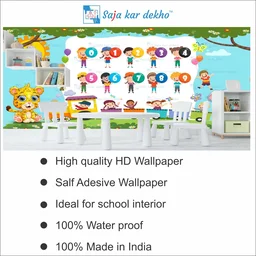 Saja kar dekho Wall Handing Wallpaper For Pre School | Picture High Quality Weather Resistant HD Wall Paper | 5 x 10 ft | - 5 x 10 ft