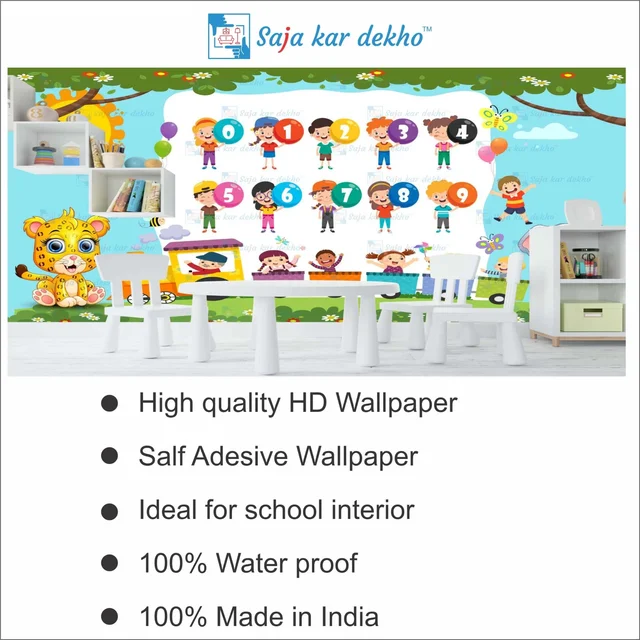 Saja kar dekho Wall Handing Wallpaper For Pre School | Picture High Quality Weather Resistant HD Wall Paper | 5 x 10 ft | - 5 x 10 ft