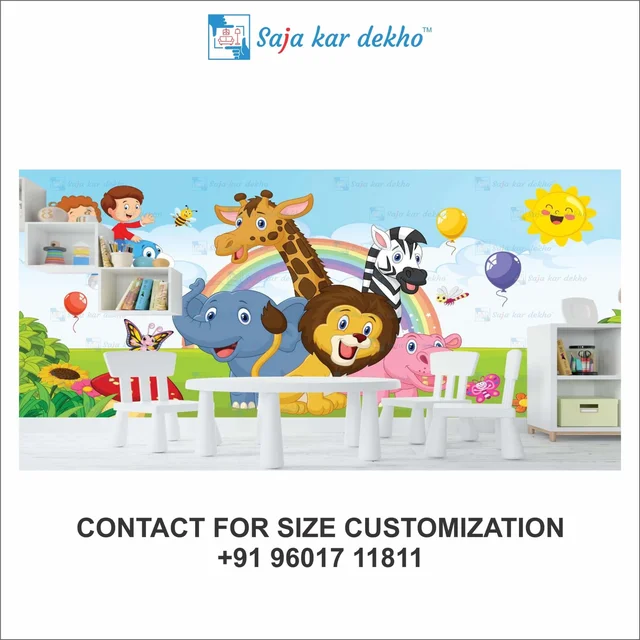 Saja kar dekho Wall Handing Wallpaper For Pre School | Picture High Quality Weather Resistant HD Wall Paper | 5 x 10 ft | - 5 x 10 ft