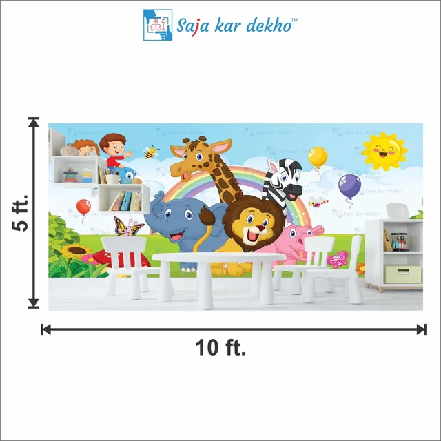 Saja kar dekho Wall Handing Wallpaper For Pre School | Picture High Quality Weather Resistant HD Wall Paper | 5 x 10 ft | - 5 x 10 ft