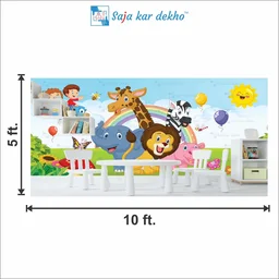 Saja kar dekho Wall Handing Wallpaper For Pre School | Picture High Quality Weather Resistant HD Wall Paper | 5 x 10 ft | - 5 x 10 ft