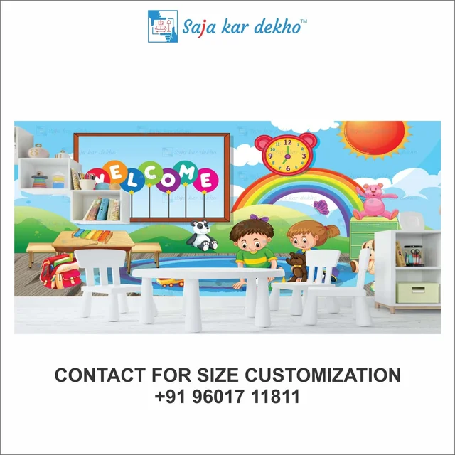 Saja kar dekho Wall Handing Wallpaper For Pre School | Picture High Quality Weather Resistant HD Wall Paper | 5 x 10 ft | - 5 x 10 ft