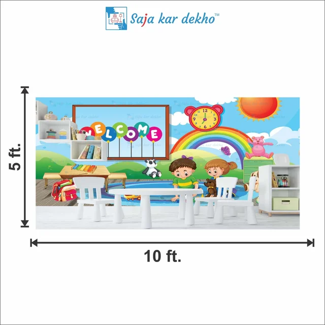 Saja kar dekho Wall Handing Wallpaper For Pre School | Picture High Quality Weather Resistant HD Wall Paper | 5 x 10 ft | - 5 x 10 ft
