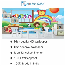 Saja kar dekho Wall Handing Wallpaper For Pre School | Picture High Quality Weather Resistant HD Wall Paper | 5 x 10 ft | - 5 x 10 ft