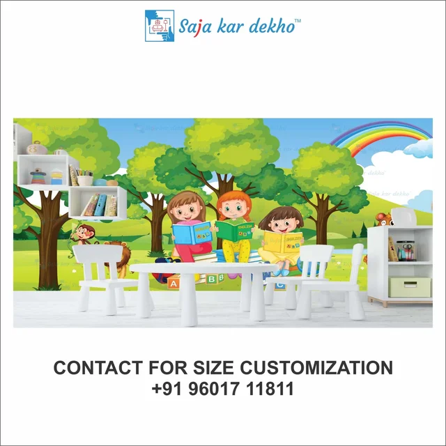 Saja kar dekho Wall Handing Wallpaper For Pre School | Picture High Quality Weather Resistant HD Wall Paper | 5 x 10 ft | - 5 x 10 ft