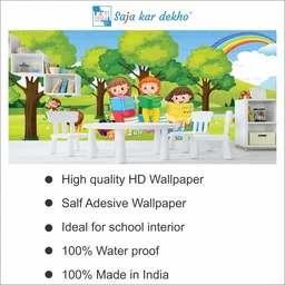 Saja kar dekho Wall Handing Wallpaper For Pre School | Picture High Quality Weather Resistant HD Wall Paper | 5 x 10 ft | - 5 x 10 ft