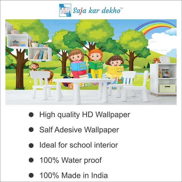 Saja kar dekho Wall Handing Wallpaper For Pre School | Picture High Quality Weather Resistant HD Wall Paper | 5 x 10 ft | - 5 x 10 ft