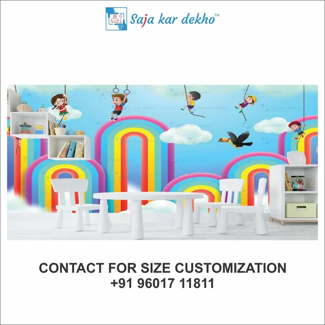 Saja kar dekho Wall Handing Wallpaper For Pre School | Picture High Quality Weather Resistant HD Wall Paper | 5 x 10 ft | - 5 x 10 ft
