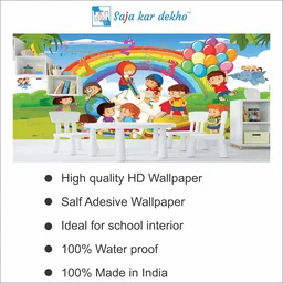 Saja kar dekho Wall Handing Wallpaper For Pre School | Picture High Quality Weather Resistant HD Wall Paper | 5 x 10 ft | - 5 x 10 ft