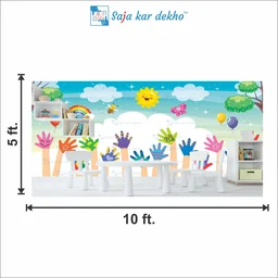 Saja kar dekho Wall Handing Wallpaper For Pre School | Picture High Quality Weather Resistant HD Wall Paper | 5 x 10 ft | - 5 x 10 ft