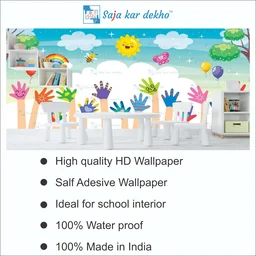 Saja kar dekho Wall Handing Wallpaper For Pre School | Picture High Quality Weather Resistant HD Wall Paper | 5 x 10 ft | - 5 x 10 ft
