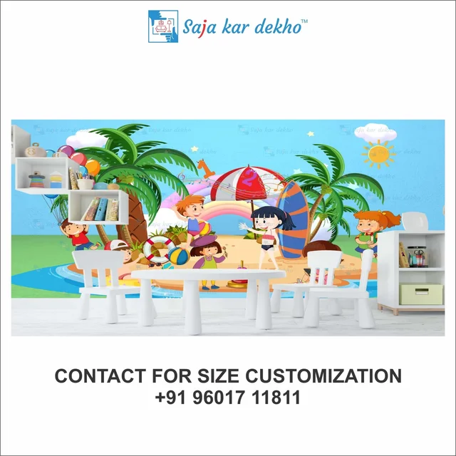 Saja kar dekho Wall Handing Wallpaper For Pre School | Picture High Quality Weather Resistant HD Wall Paper | 5 x 10 ft | - 5 x 10 ft