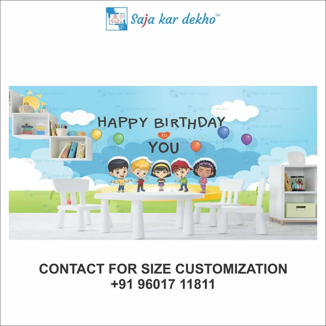 Saja kar dekho Wall Handing Wallpaper For Pre School | Picture High Quality Weather Resistant HD Wall Paper | 5 x 10 ft | - 5 x 10 ft