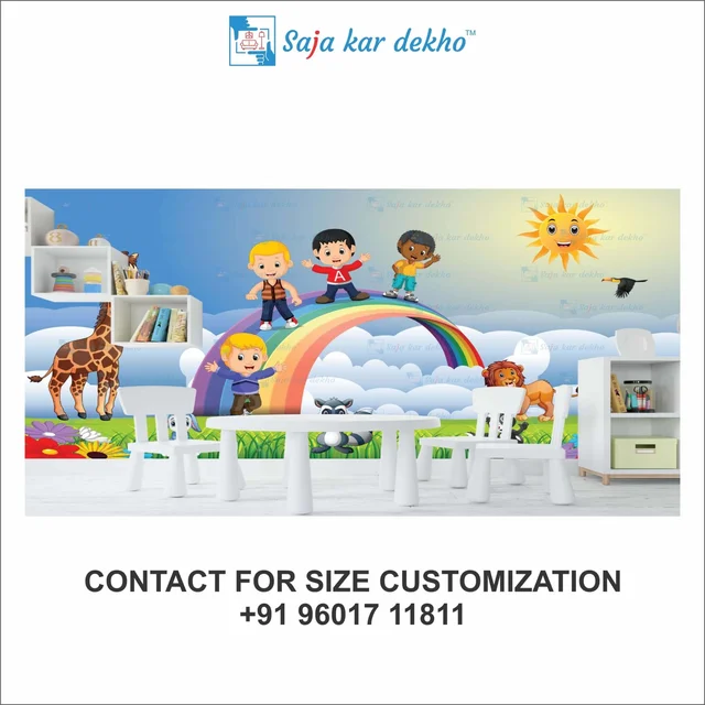 Saja kar dekho Wall Handing Wallpaper For Pre School | Picture High Quality Weather Resistant HD Wall Paper | 5 x 10 ft | - 5 x 10 ft