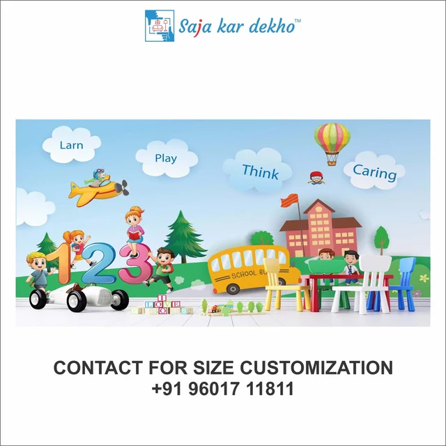 Saja kar dekho Wall Handing Wallpaper For Pre School | Picture High Quality Weather Resistant HD Wall Paper | 5 x 10 ft | - 5 x 10 ft