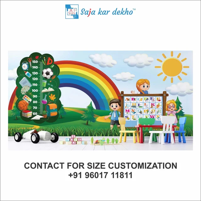 Saja kar dekho Wall Handing Wallpaper For Pre School | Picture High Quality Weather Resistant HD Wall Paper | 5 x 10 ft | - 5 x 10 ft