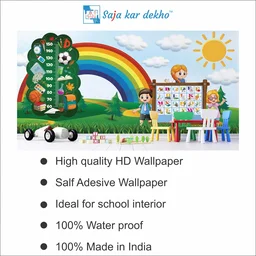 Saja kar dekho Wall Handing Wallpaper For Pre School | Picture High Quality Weather Resistant HD Wall Paper | 5 x 10 ft | - 5 x 10 ft