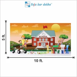 Saja kar dekho Wall Handing Wallpaper For Pre School | Picture High Quality Weather Resistant HD Wall Paper | 5 x 10 ft | - 5 x 10 ft