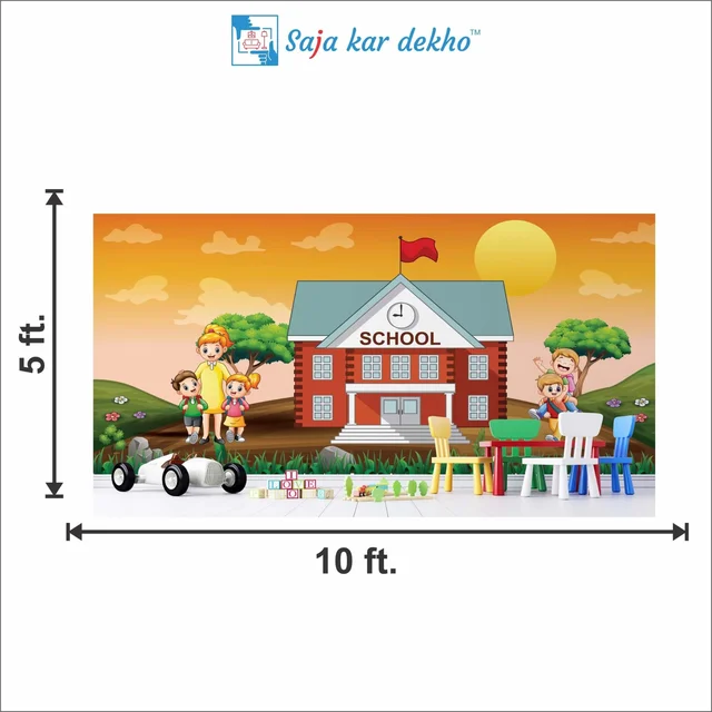 Saja kar dekho Wall Handing Wallpaper For Pre School | Picture High Quality Weather Resistant HD Wall Paper | 5 x 10 ft | - 5 x 10 ft