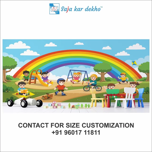 Saja kar dekho Wall Handing Wallpaper For Pre School | Picture High Quality Weather Resistant HD Wall Paper | 5 x 10 ft | - 5 x 10 ft