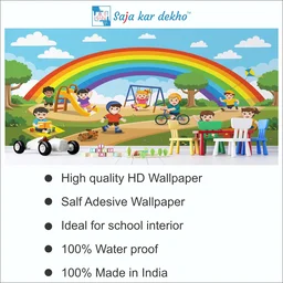 Saja kar dekho Wall Handing Wallpaper For Pre School | Picture High Quality Weather Resistant HD Wall Paper | 5 x 10 ft | - 5 x 10 ft
