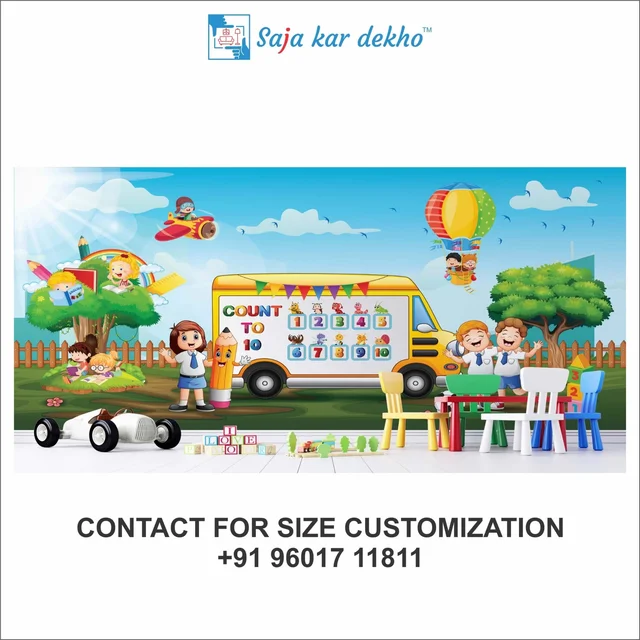 Saja kar dekho Wall Handing Wallpaper For Pre School | Picture High Quality Weather Resistant HD Wall Paper | 5 x 10 ft | - 5 x 10 ft