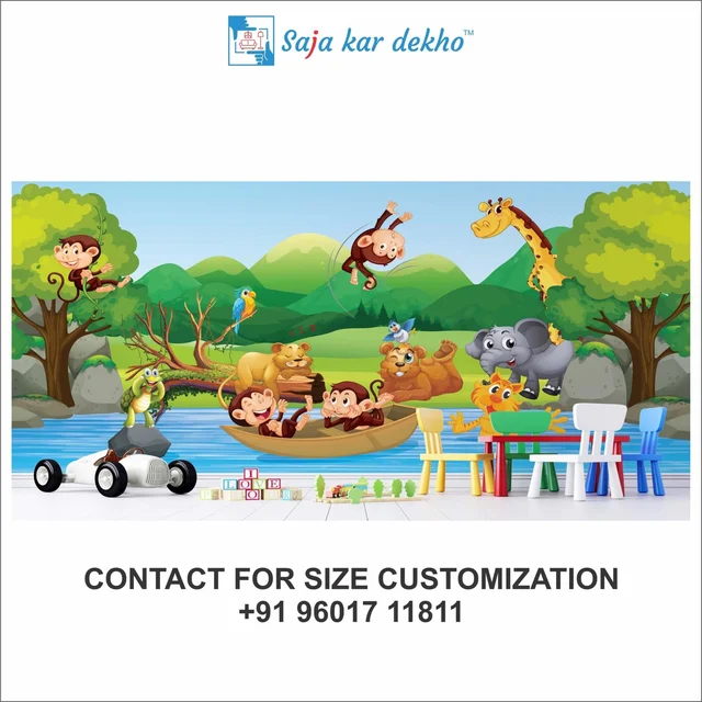 Saja kar dekho Wall Handing Wallpaper For Pre School | Picture High Quality Weather Resistant HD Wall Paper | 5 x 10 ft | - 5 x 10 ft