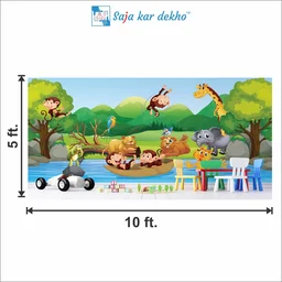Saja kar dekho Wall Handing Wallpaper For Pre School | Picture High Quality Weather Resistant HD Wall Paper | 5 x 10 ft | - 5 x 10 ft