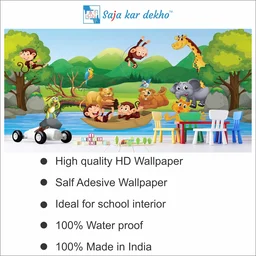 Saja kar dekho Wall Handing Wallpaper For Pre School | Picture High Quality Weather Resistant HD Wall Paper | 5 x 10 ft | - 5 x 10 ft