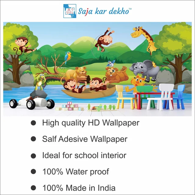 Saja kar dekho Wall Handing Wallpaper For Pre School | Picture High Quality Weather Resistant HD Wall Paper | 5 x 10 ft | - 5 x 10 ft