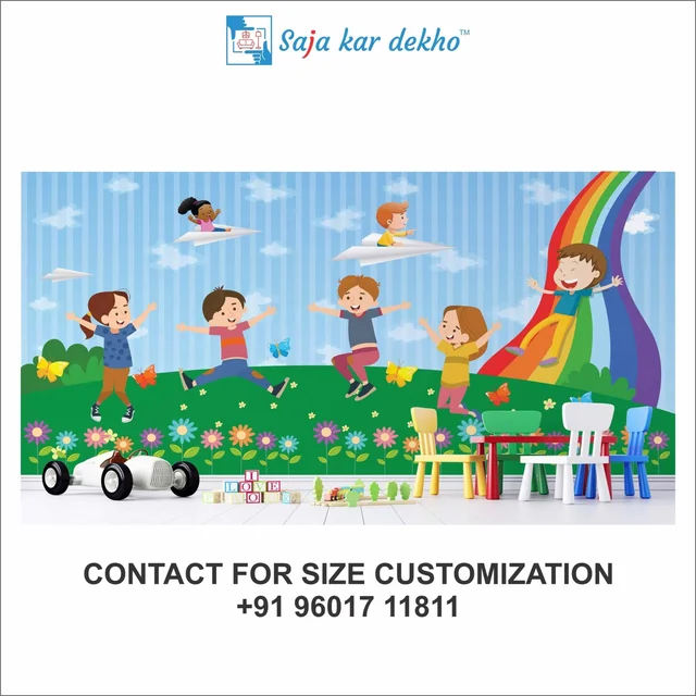 Saja kar dekho Wall Handing Wallpaper For Pre School | Picture High Quality Weather Resistant HD Wall Paper | 5 x 10 ft | - 5 x 10 ft