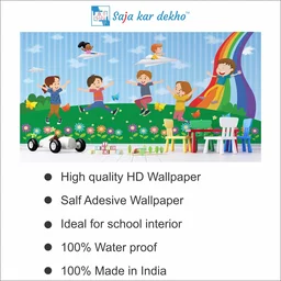 Saja kar dekho Wall Handing Wallpaper For Pre School | Picture High Quality Weather Resistant HD Wall Paper | 5 x 10 ft | - 5 x 10 ft