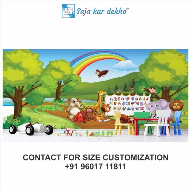 Saja kar dekho Wall Handing Wallpaper For Pre School | Picture High Quality Weather Resistant HD Wall Paper | 5 x 10 ft | - 5 x 10 ft