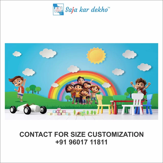Saja kar dekho Wall Handing Wallpaper For Pre School | Picture High Quality Weather Resistant HD Wall Paper | 5 x 10 ft | - 5 x 10 ft